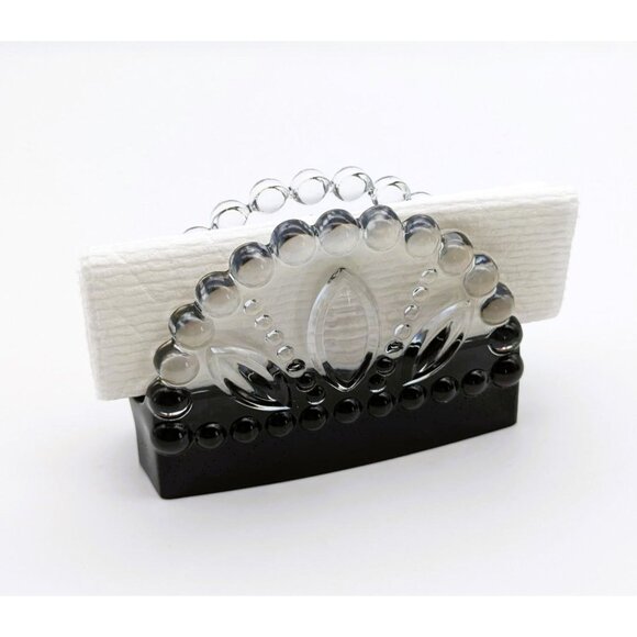 Napkin or Note Holder Epoxy Resin Clear and Black Detailed Hand Crafted NEW - Picture 4 of 9